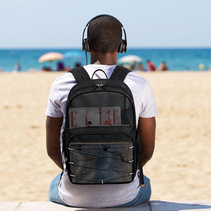 Mochila de malla transpirable personalizada transfronteriza en stock, bolsa de malla para natación y fitness, bolsa de malla transpirable para portátil, bolsa de playa. - Product Image 2