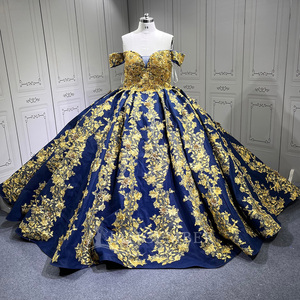 On Sale Blue and Gold Prom Dress Floor-Length Style | Alibaba.com