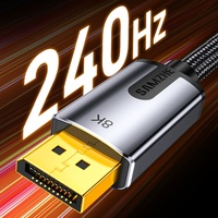 Cable SAMZHE 8K DP1.4 Chapado en Oro, Cable 4K/2K 240Hz 28AWG FreeSync FEC DSC DisplayPort para PC, Juegos, Esports, Monitor, Video
