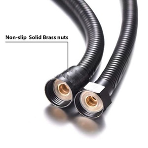 Tuyau de douche noir en acier inoxydable, anti-éclatement, tressé, flexible, pour salle de bain, remplacement de tuyau de douche pour pulvérisateur de bidet - Product Image 3