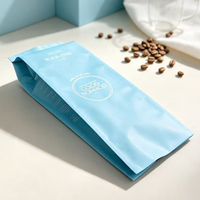 Sachet d'emballage en aluminium à soufflet latéral avec logo personnalisé, résistant à l'humidité, pour 1 kg de grains de café ou de poudre de café, vente en gros