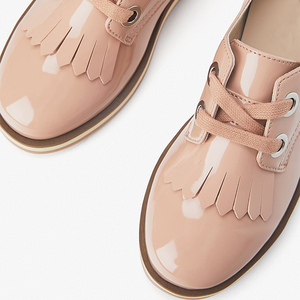 الدانتيل يصل براءات الاختراع والجلود مع شرابة زي مدرسي أحذية أطفال فتاة أوكسفورد - Product Image 4