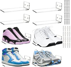 6 Pack Acrylic Floating Shoe Rack Clear Sneaker <b>Display</b> Wall Mounted Levitating Shoe <b>Display</b> Rack - Product Image 1