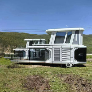 <span class=keywords><strong>Maison</strong></span> capsule à deux étages écologique et durable, <span class=keywords><strong>maison</strong></span> modulaire de luxe moderne, duplex compact avec terrasse pour chambre à coucher, utilisation mobile - Product Image 2
