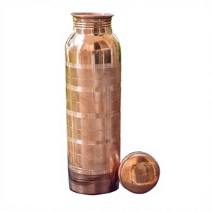 Botella de Agua de Cobre Puro Ecológica con Tapa, para Viajes, Estudiantes, Gimnasio, Yoga, Ejercicio, Beneficios para la Salud, Botella para Médicos - Product Image 1