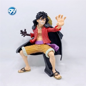 One Pieced Art King Luffy Cape Battle Suit Crouching Pose Resin Figure Model Collectible Anime Statue Plastic Crafts