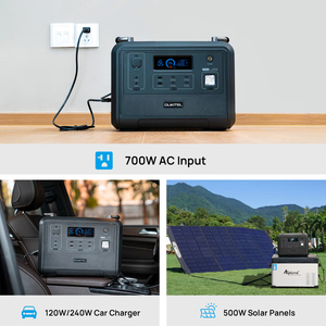 Station d'alimentation portable 1200W 960Wh pour P1201/P1201E, onde sinusoïdale pure, UPS, prise en charge des panneaux solaires MPPT, batterie LiFePO4, 500W max. - Product Image 6