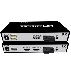 OEM KVM HDMI扩展器20千米音频视频HDMI发射器接收器，带TCP IP光缆的USB扩展传输