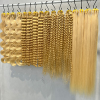 Extensions de cheveux humains vierges bruts de grade 12A, blond 613, lisses soyeux, ondulés, bouclés profonds, pour revendeurs