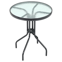 Ensemble de meubles d'extérieur modernes YingRun, structure en métal, table en verre ondulé, résistant aux intempéries, ensemble de bistrot pour patio et jardin