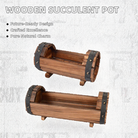 Pot de fleurs en bois carbonisé émaillé, design original, écologique, avec trou de drainage pour plantes succulentes