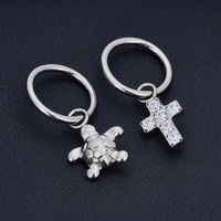 Boucles d'oreilles segmentées à charnière en titane G23, pavées de CZ, pour tragus, lèvre, nez, serpent/abeille/plume/tortue/pendentif, piercing