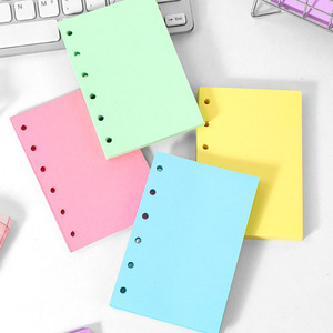 A7 6 Ring Multi color <span class=keywords><strong>Blank</strong></span> Ersatz füllung Innen papier Lose blatt Innen heft Nachfüll seiten - Product Image 2