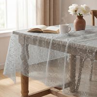 Nappe en gaze blanche argentée, paillettes argentées, feuille métallique scintillante, tulle en mousseline transparente
