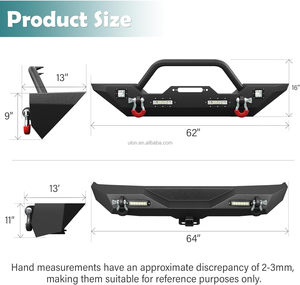 <span class=keywords><strong>Prix</strong></span> d'usine OEM tout-terrain pare-chocs avant et arrière Combo Fit 2018-2024 <span class=keywords><strong>Jeep</strong></span> <span class=keywords><strong>Wrangler</strong></span> JL JLU <span class=keywords><strong>Unlimited</strong></span> équipé d'une plaque de treuil - Product Image 2