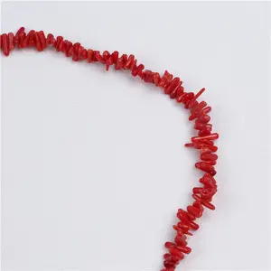 Bâton rugueux de corail rouge naturel poli, Branches de perles, bijoux rugueux, vente en gros, prix de gros