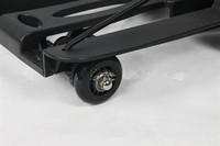 Chariot à roulettes pliable à quatre roues en maille pour outils, bagages et courses, avec plateforme en plastique