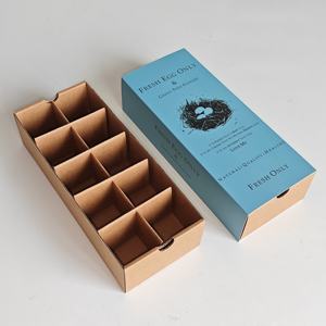 Caja de Regalo de Cartón Corrugado Kraft Personalizada Ecológica de Alta Calidad, Portátil y Reutilizable para 10 Huevos Frescos - Product Image 3
