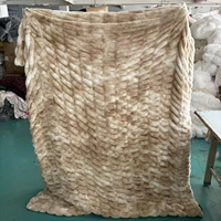60x72 pouces luxe Double face couche moderne doux chameau cravate teinture froncé Spandex bulle fausse fourrure lapin faux Minky jeter couvertures