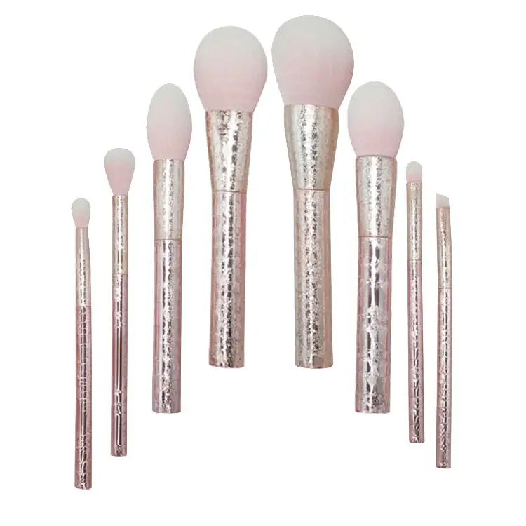 High quality travel kit 2021 8 pieces of make-up pink luxury beauty brush custom logo