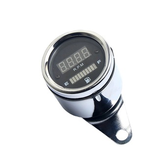 มาตรวัดความเร็วรอบรถจักรยานยนต์ มาตรวัดน้ำมันเชื้อเพลิง 12V จอ LCD แผงหน้าปัดมาตรวัดรอบเครื่องยนต์ มาตรวัดสกู๊ตเตอร์ ตัวเรือนสีดำ - Product Image 1