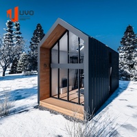 Maison modulaire préfabriquée de luxe en acier sur mesure avec structure à deux étages, cabane préfabriquée en forme de A, petite maison pour villa