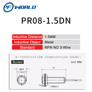 PR08-1.5DN độ nhạy cao chống thấm 1.5 mét NPN không có 3 dây tuôn ra gắn kim loại <span class=keywords><strong>M8</strong></span> cảm ứng <span class=keywords><strong>Proximity</strong></span> chuyển đổi cảm biến - Product Image 2