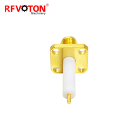 Conector coaxial Rf de montaje en panel de brida de cuatro orificios hembra SMA chapado en oro