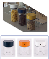 Pot de conservation alimentaire hermétique en verre avec couvercle scellé, sans BPA, transparent, compatible lave-vaisselle, anti-fuite, design moderne pour les fêtes