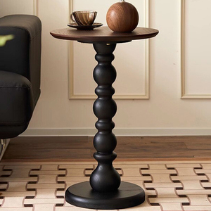 NKAHS French Style Solid Wood Round Coffee <b>Table</b> <b>Mid</b>-<b>century</b> Modern Design Eco-Friendly Living Room Furniture Bedroom Bedside - Product Image 2