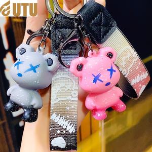 พวงกุญแจหมีรุนแรงแบบข้ามพรมแดนพวงกุญแจรูปดาวหมีการ์ตูนกระเป๋านักเรียนแบบสร้างสรรค์เครื่องประดับแขวนขนาดเล็กของขวัญเล็กๆ-F - Product Image 3