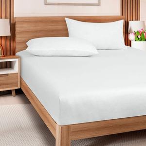 Venta al por mayor 100% algodón liso sábana bajera 300tc hilo grado a duradero respetuoso con el medio ambiente para Hotel Spa Home Hospital - Product Image 6