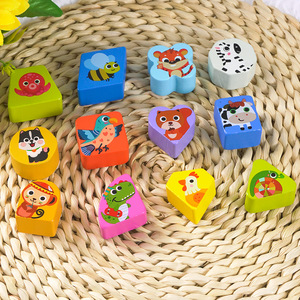 Rompecabezas de madera con forma de coche para niños pequeños de 1 a 3 años, juguete educativo Montessori con juego de clasificación de bloques de animales - Product Image 4