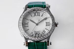 Reloj de Lujo para Mujer, Pequeño, de Alta Calidad, con 5 Diamantes, Bisel Mecánico con Incrustaciones de Diamantes, Estilo Chopardes - Product Image 5