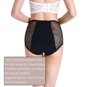 Shanhao OEM PFAS-freie Hochtaillierte Auslaufsichere Unterwäsche Superabsorbierende Spitzen-Menstruationsunterwäsche Biobasierte Periodenunterwäsche - Product Image 4