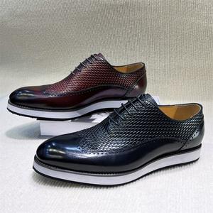 Chaussures en cuir pour hommes, design haut de gamme à lacets, confortables et tendance, pour les occasions formelles - Product Image 2