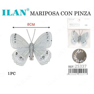 Farfalla Ilan con clip da 8 cm per copricapo da sposa - Product Image 3