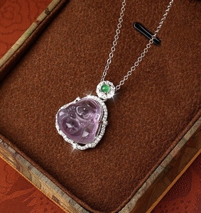 Collier Améthyste Bouddha Gong, améliore <span class=keywords><strong>l</strong></span>'<span class=keywords><strong>âme</strong></span> de <span class=keywords><strong>l</strong></span>'artisanat en cristal é<span class=keywords><strong>l</strong></span>égant, niche exquise tout - Product Image 5