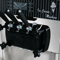 Machine à glace molle 3 saveurs, modèle de table en acier inoxydable, multifonctionnelle, compatible lait et eau