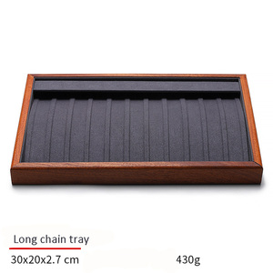 Sang Trọng Màu Đen Tổ Chức Nhẫn Bông Tai Khay Gỗ Stackable Tùy Chỉnh Đồ Trang Sức Vòng Khay Hiển Thị - Product Image 5