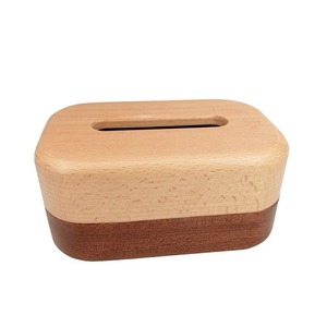 Caja de pañuelos de madera 18x12x18,5 cm, decoración de escritorio de diseño moderno y sencillo - Product Image 5