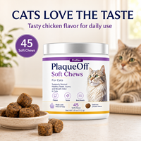 Friandises à mâcher souples pour chats, soutien dentaire avec Ascophyllum Nodosum, 45 unités, pour l'entretien de la plaque dentaire des chats difficiles, soins bucco-dentaires pour chats d'intérieur