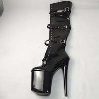 Bottes longues tendance pour pole dance en boîte de nuit, plateforme grande taille, chaussures de strip-teaseuse