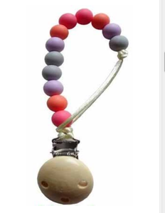<span class=keywords><strong>Amazon</strong></span> Offre Spéciale Rond de Haute Qualité Bébé En Bois Attache-Tétine En Silicone - Product Image 4