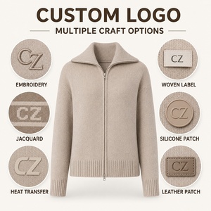 <span class=keywords><strong>Cardigan</strong></span> Oversize da <span class=keywords><strong>Donna</strong></span> in Tinta Unita, Manica Lunga, Maglione Invernale <span class=keywords><strong>con</strong></span> Colletto e <span class=keywords><strong>Cerniera</strong></span>, Stile Casual - Product Image 3