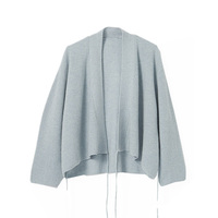 Vente en gros de kimono fantaisie doux ample ouvert sur la poitrine long pour femmes manteau portefeuille cardigan basique en laine et cachemire pull pour femmes