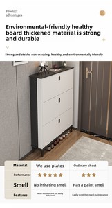 Zapatero de entrada ultrafino moderno y <span class=keywords><strong>barato</strong></span>, gran capacidad, almacenamiento tipo abatible, muebles de entrada de lujo para sala de estar y hogar - Product Image 2