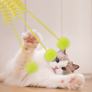 Interactive <strong>Cat</strong> Teaser Toy Suction Cup Base Elastic <strong>String</strong> Rabbit Fur Ball Daily Entertainment <strong>Cat</strong> Supplies - Product Image 3