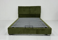Cadre de lit rembourré de style Mid-Century Modern avec tête de lit capitonnée pour les chambres Queen et King