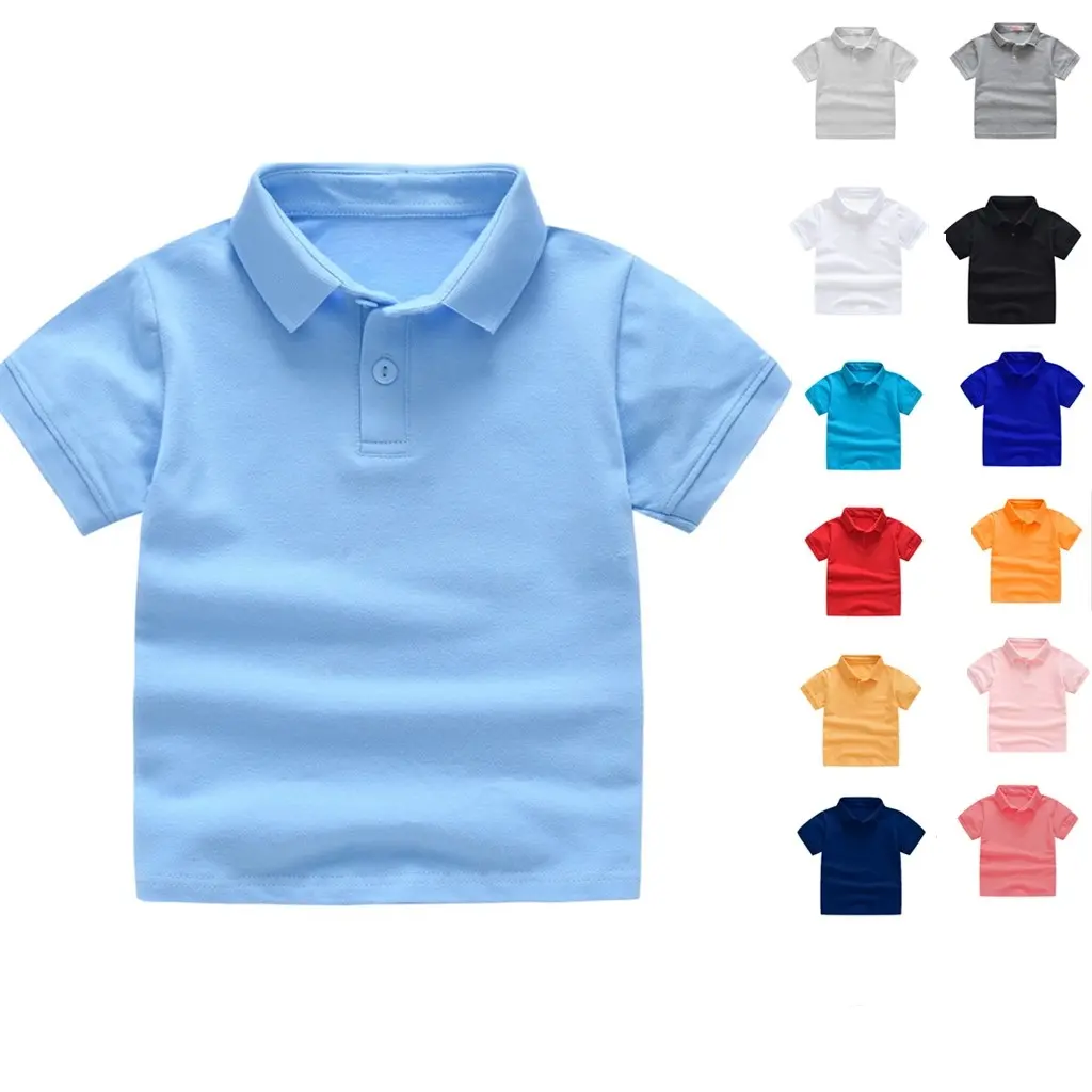 2024 new style summer children boys girls polo t-shirts for kids blank custom logo plain t shirts kids design polo shirts